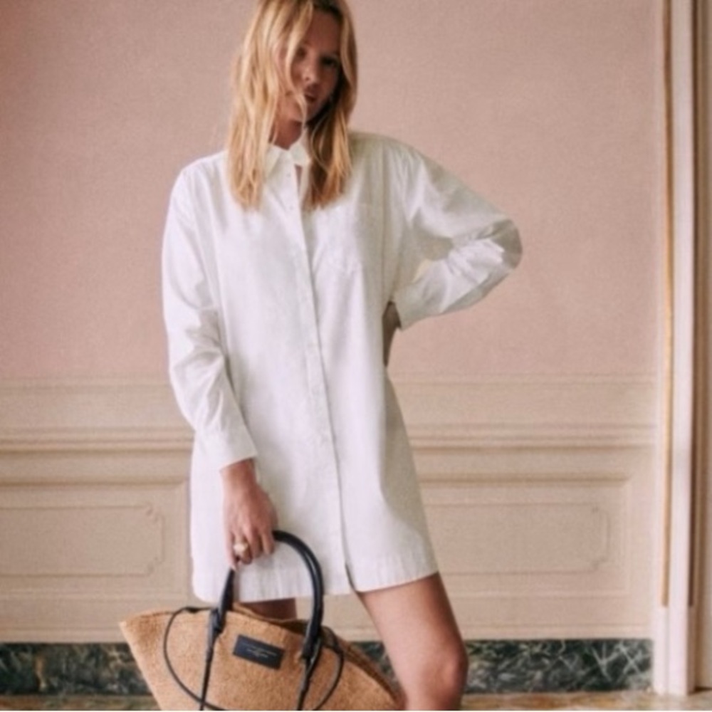 Sezane White Shirt Dress